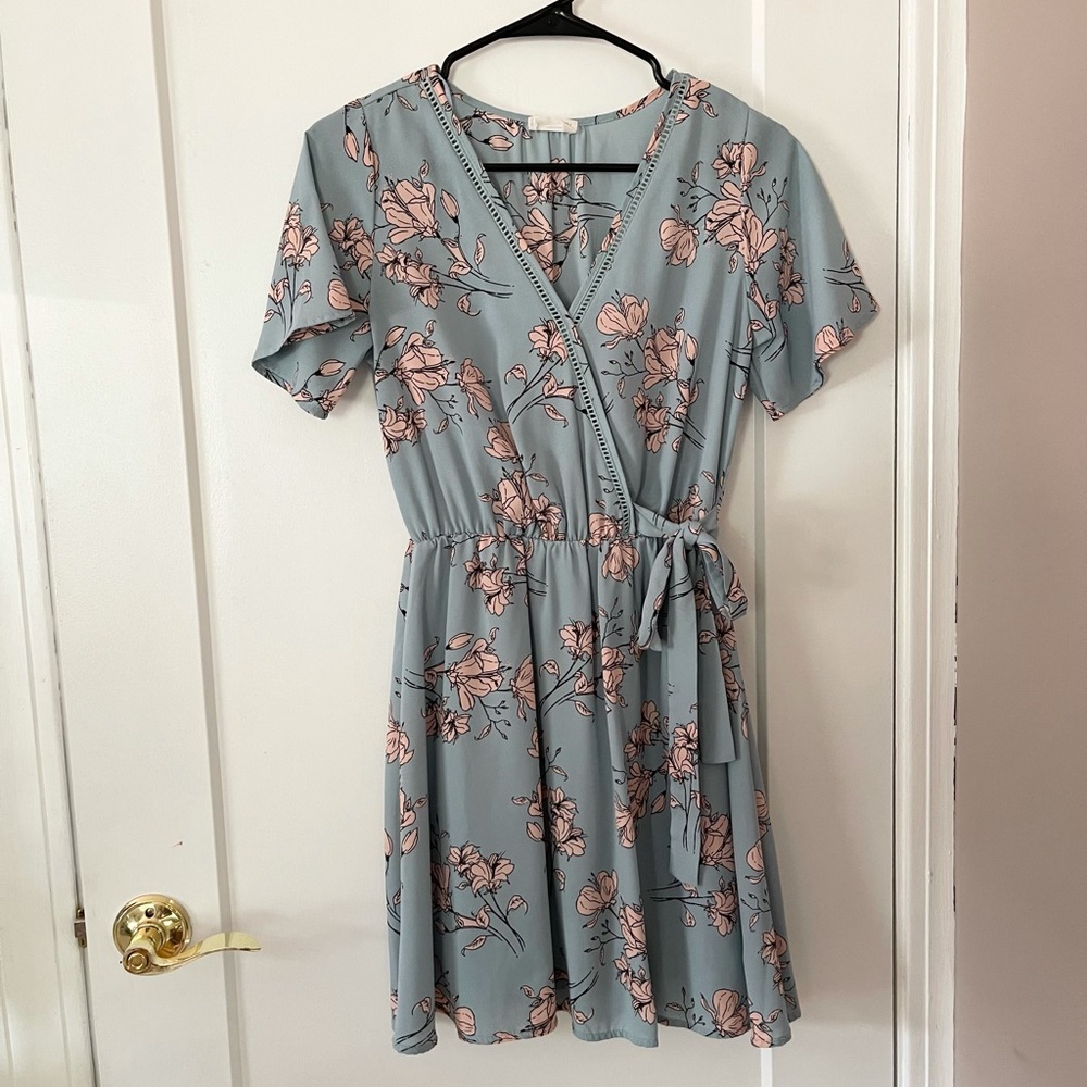 Blue wrap dress